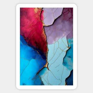 Boldened Blue - Abstract Alcohol Ink Resin Art Sticker